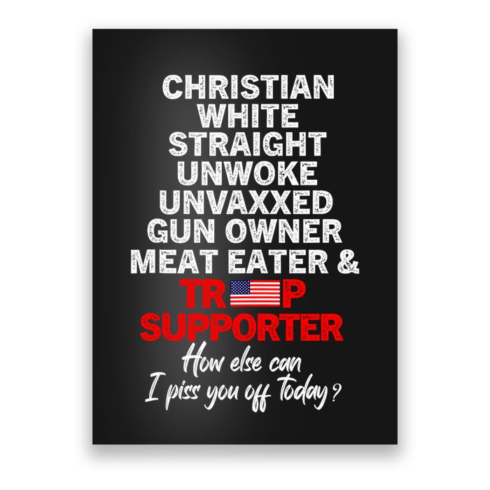 Trump Supporter Christian White Straight Unwoke Unvaxxed Poster
