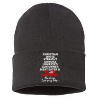 Trump Supporter Christian White Straight Unwoke Unvaxxed Sustainable Knit Beanie