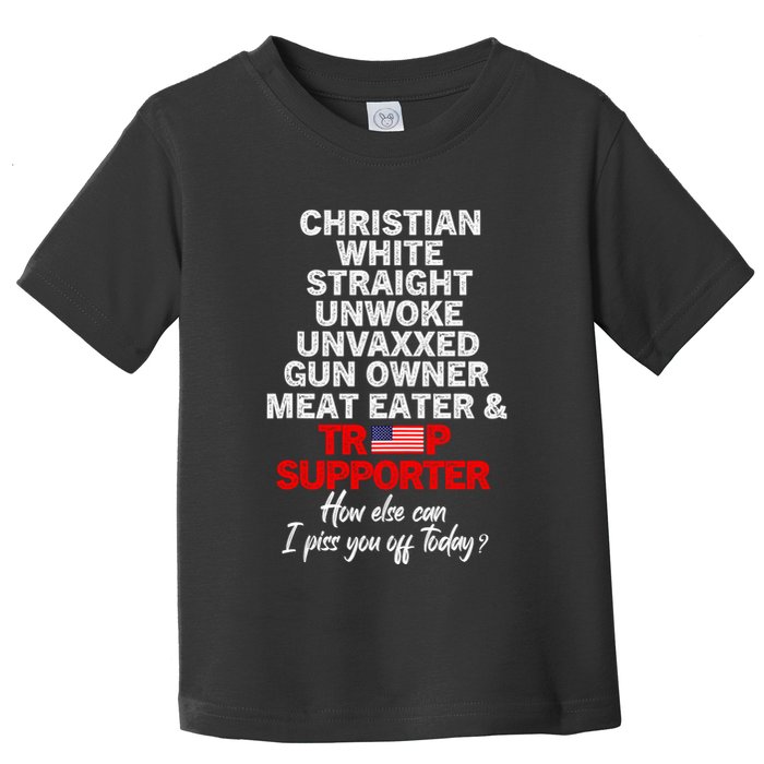 Trump Supporter Christian White Straight Unwoke Unvaxxed Toddler T-Shirt