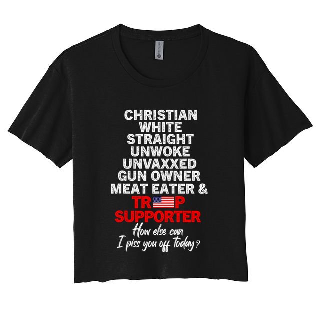 Trump Supporter Christian White Straight Unwoke Unvaxxed Crop Top