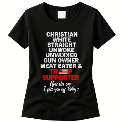 Trump Supporter Christian White Straight Unwoke Unvaxxed Womens T-Shirt