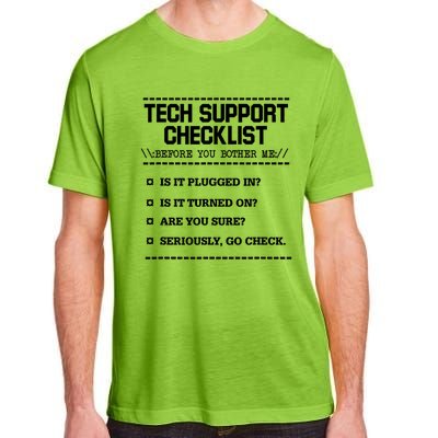 Tech Support Checklist Funny Computer Geek Sysadmin Gift Adult ChromaSoft Performance T-Shirt