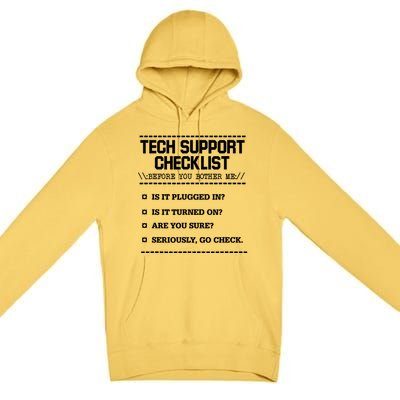 Tech Support Checklist Funny Computer Geek Sysadmin Gift Premium Pullover Hoodie