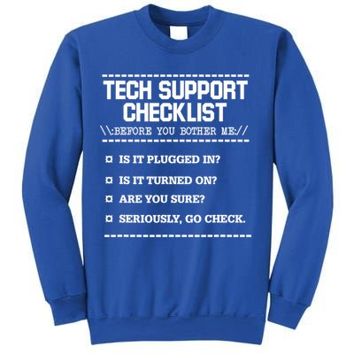 Tech Support Checklist Funny Computer Geek Sysadmin Gift Sweatshirt
