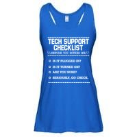 Tech Support Checklist Funny Computer Geek Sysadmin Gift Ladies Essential Flowy Tank