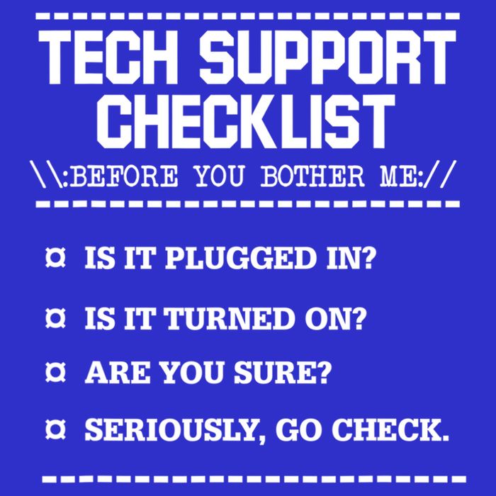 Tech Support Checklist Funny Computer Geek Sysadmin Gift Tall Long Sleeve T-Shirt