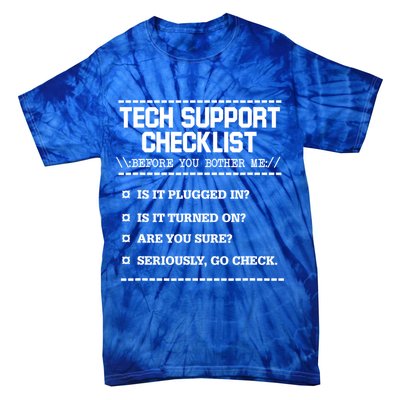 Tech Support Checklist Funny Computer Geek Sysadmin Gift Tie-Dye T-Shirt