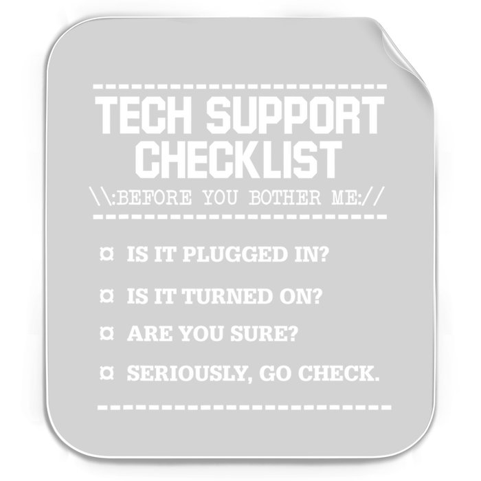 Tech Support Checklist Funny Computer Geek Sysadmin Gift Permanent Decal Sticker
