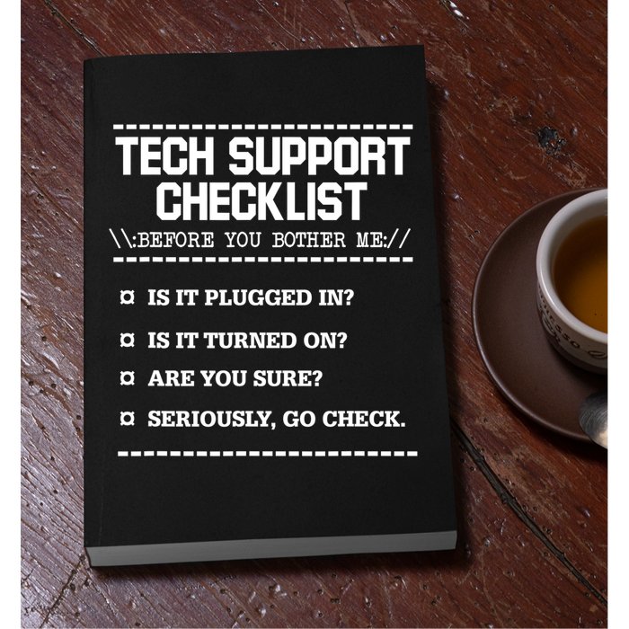 Tech Support Checklist Funny Computer Geek Sysadmin Gift Permanent Decal Sticker