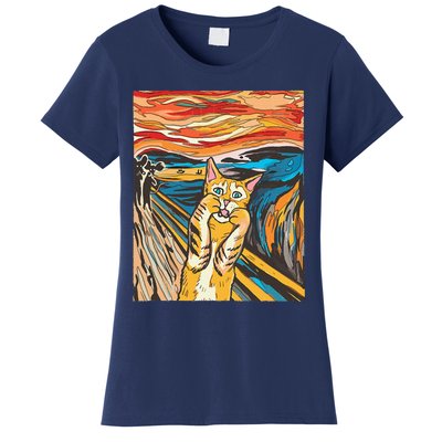 The Scream Cat Parody Funny Cat Parody Art Painting Women's T-Shirt