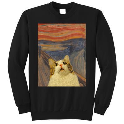 The Scream Cat Funny Classic Painting Sweatshirt