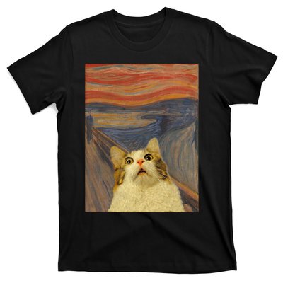 The Scream Cat Funny Classic Painting T-Shirt