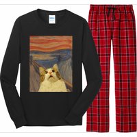 The Scream Cat Funny Classic Painting Long Sleeve Pajama Set