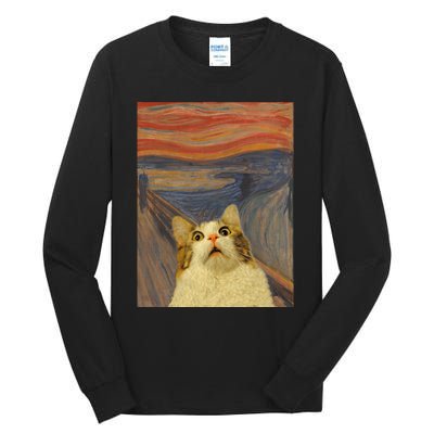 The Scream Cat Funny Classic Painting Tall Long Sleeve T-Shirt