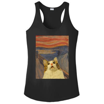 The Scream Cat Funny Classic Painting Ladies PosiCharge Competitor Racerback Tank