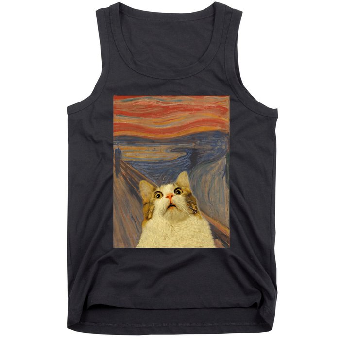 The Scream Cat Funny Classic Painting Tank Top