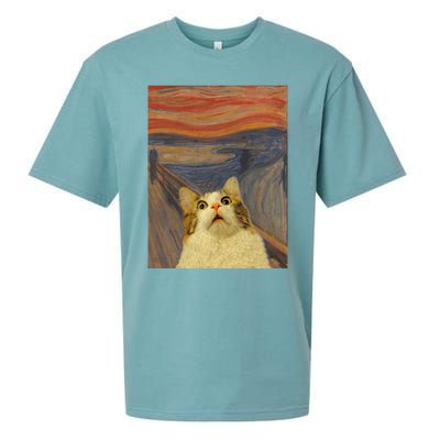 The Scream Cat Funny Classic Painting Sueded Cloud Jersey T-Shirt