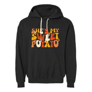 Thanksgiving Shirts Couples Sweet Potato I Yam Garment-Dyed Fleece Hoodie