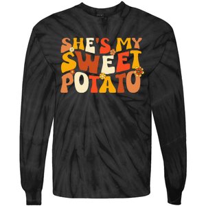 Thanksgiving Shirts Couples Sweet Potato I Yam Tie-Dye Long Sleeve Shirt