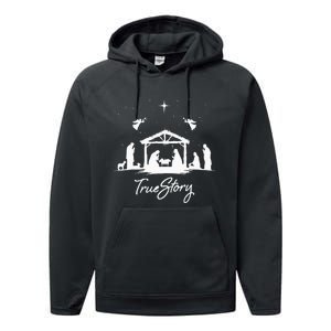 True Story Christmas Nativity Jesus Christian Performance Fleece Hoodie