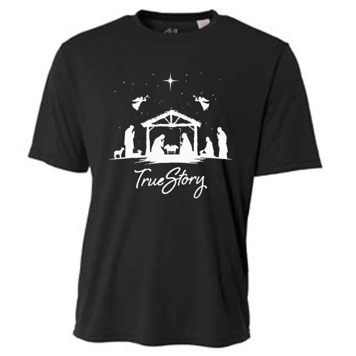 True Story Christmas Nativity Jesus Christian Cooling Performance Crew T-Shirt