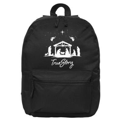True Story Christmas Nativity Jesus Christian 16 in Basic Backpack