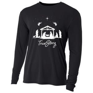 True Story Christmas Nativity Jesus Christian Cooling Performance Long Sleeve Crew