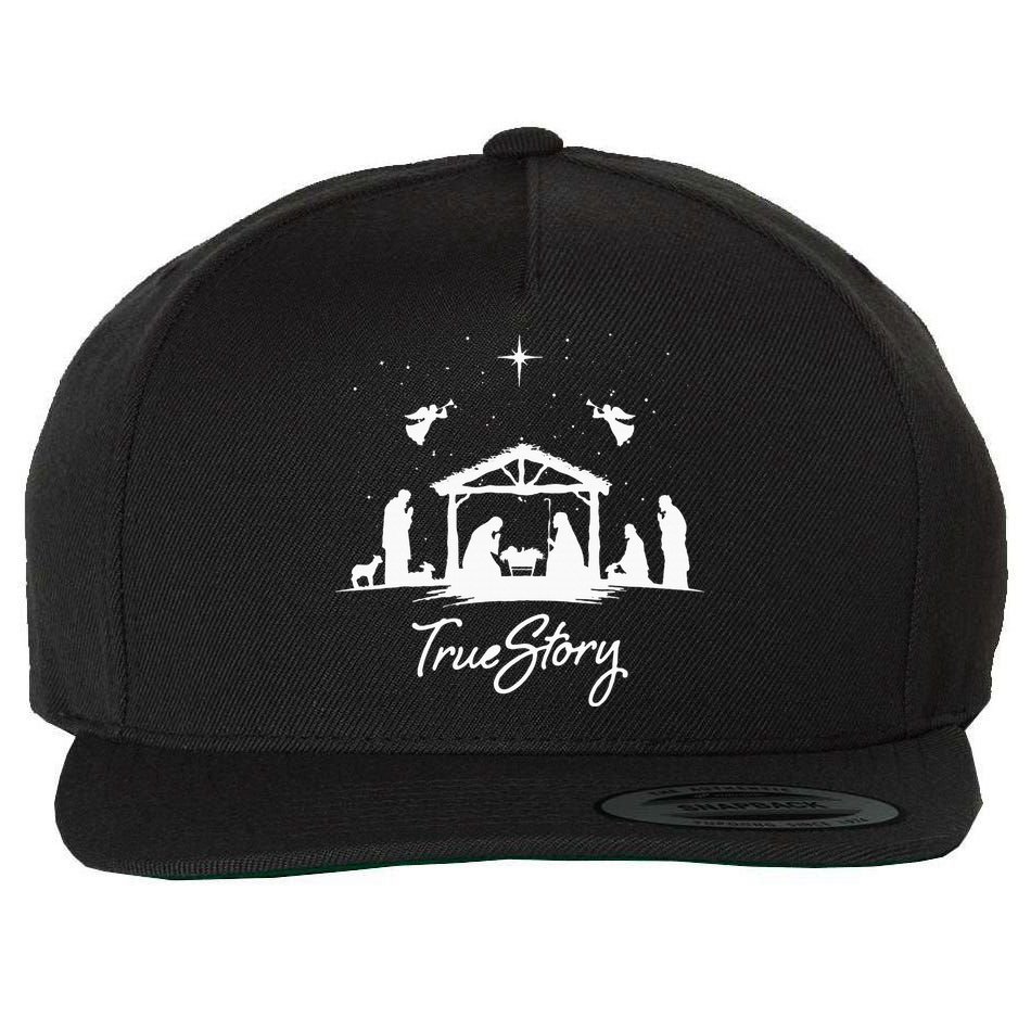 True Story Christmas Nativity Jesus Christian Wool Snapback Cap