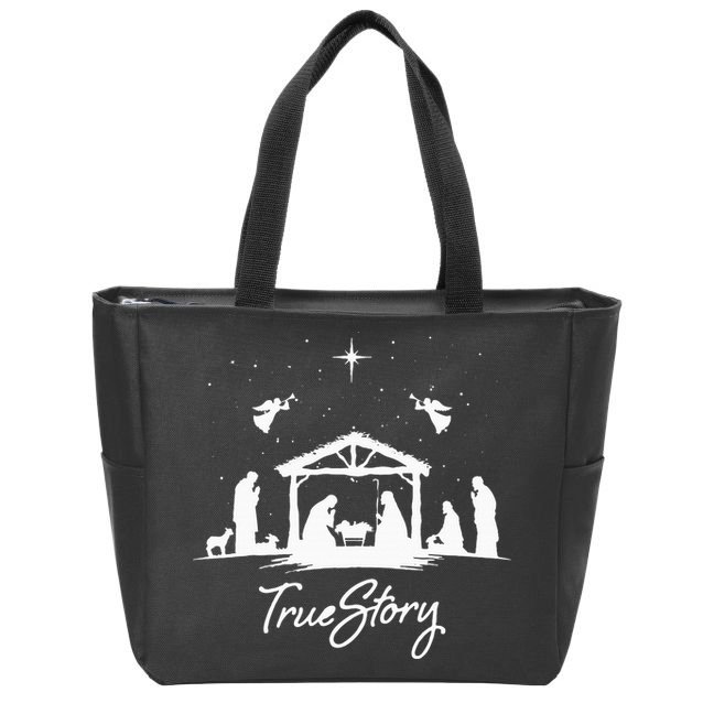 True Story Christmas Nativity Jesus Christian Zip Tote Bag
