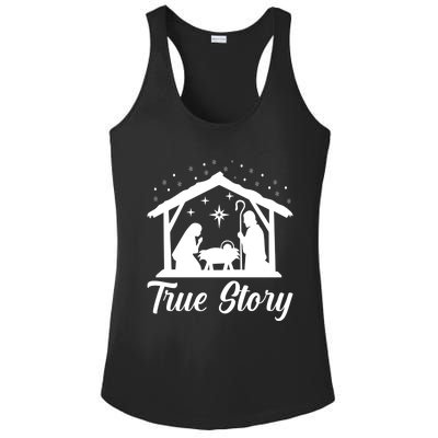 True Story Christmas Christian Religion Religious Xmas Gift Ladies PosiCharge Competitor Racerback Tank