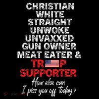 Trump Supporter Christian White Straight Unwoke Unvaxxed Tall T-Shirt