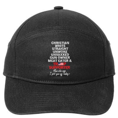 Trump Supporter Christian White Straight Unwoke Unvaxxed 7-Panel Snapback Hat