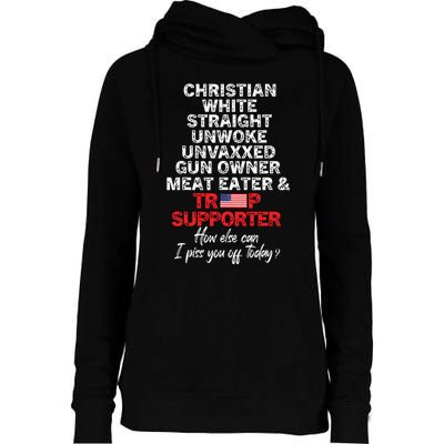 Trump Supporter Christian White Straight Unwoke Unvaxxed Womens Funnel Neck Pullover Hood