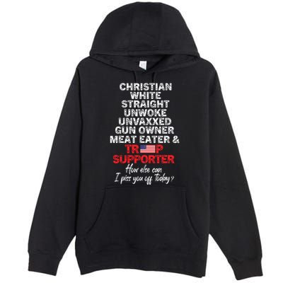 Trump Supporter Christian White Straight Unwoke Unvaxxed Premium Pullover Hoodie