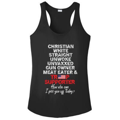 Trump Supporter Christian White Straight Unwoke Unvaxxed Ladies PosiCharge Competitor Racerback Tank