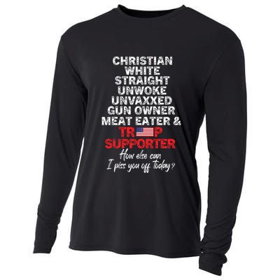 Trump Supporter Christian White Straight Unwoke Unvaxxed Cooling Performance Long Sleeve Crew