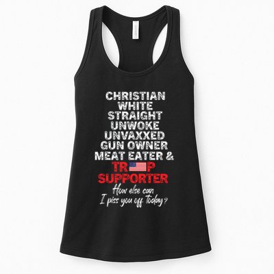 Trump Supporter Christian White Straight Unwoke Unvaxxed Womens Tank Top