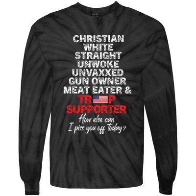 Trump Supporter Christian White Straight Unwoke Unvaxxed Tie-Dye Long Sleeve Shirt