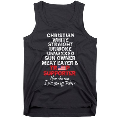 Trump Supporter Christian White Straight Unwoke Unvaxxed Tank Top