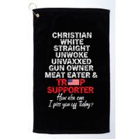 Trump Supporter Christian White Straight Unwoke Unvaxxed Golf Towel