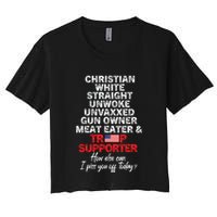 Trump Supporter Christian White Straight Unwoke Unvaxxed Women's Crop Top Tee