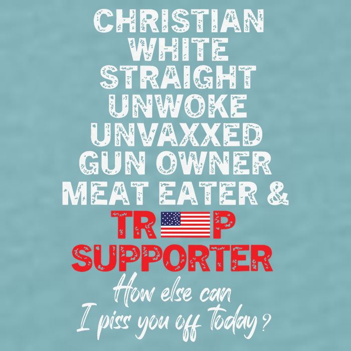 Trump Supporter Christian White Straight Unwoke Unvaxxed Sueded Cloud Jersey T-Shirt