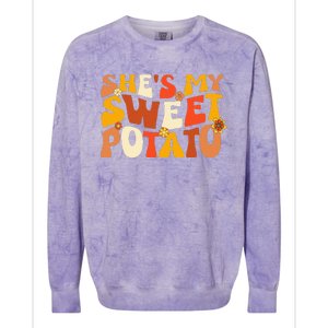 Thanksgiving S Couples Sweet Potato I Yam Groovy Flower Colorblast Crewneck Sweatshirt