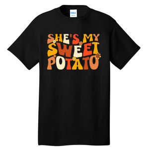 Thanksgiving S Couples Sweet Potato I Yam Groovy Flower Tall T-Shirt