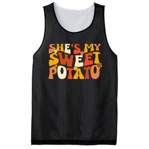 Thanksgiving S Couples Sweet Potato I Yam Groovy Flower Mesh Reversible Basketball Jersey Tank