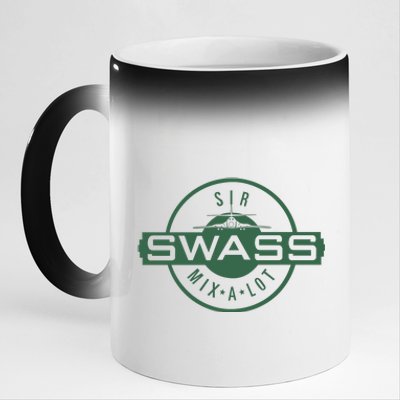 The Swass Cool Vector Design 11oz Black Color Changing Mug