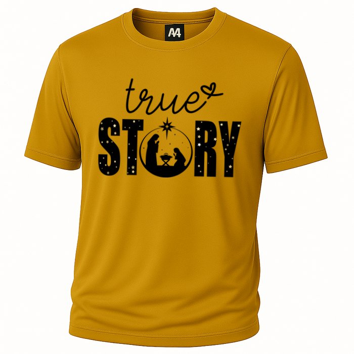 True Story Christmas Holy Christian Cooling Performance Crew T-Shirt