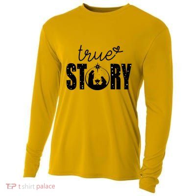 True Story Christmas Holy Christian Cooling Performance Long Sleeve Crew