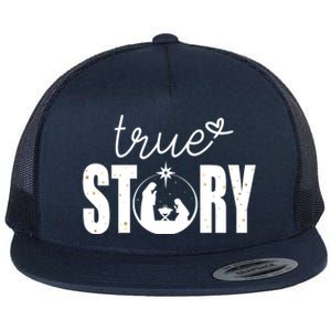 True Story Christmas Holy Christian Flat Bill Trucker Hat