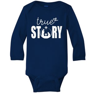 True Story Christmas Holy Christian Baby Long Sleeve Bodysuit